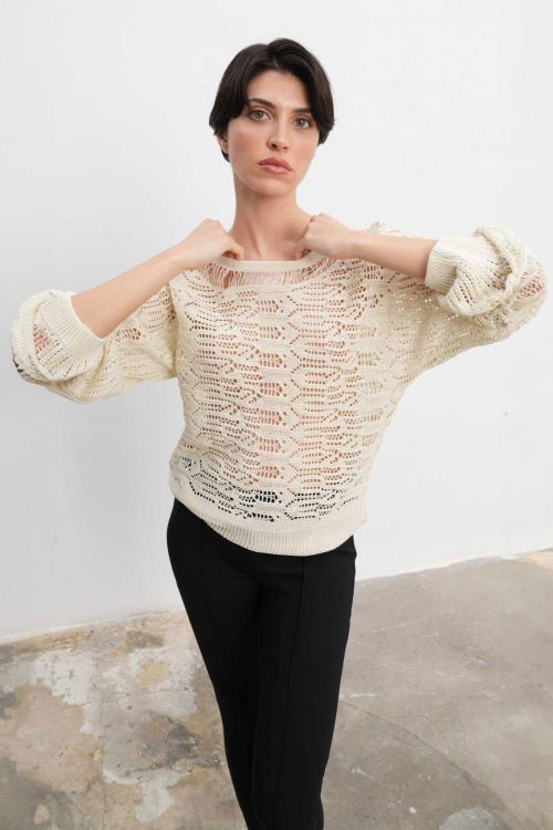 Openwork Ripped Detailed Sweater