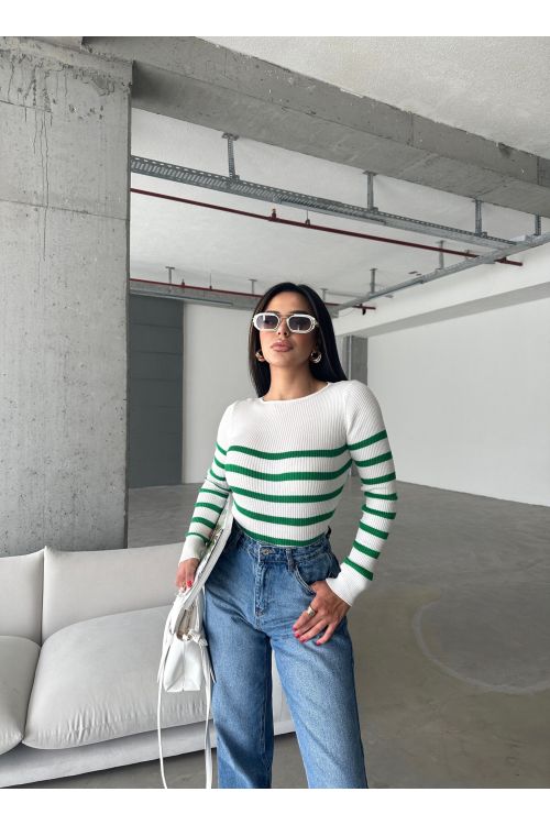 Striped Sweater - Cream & Benetton