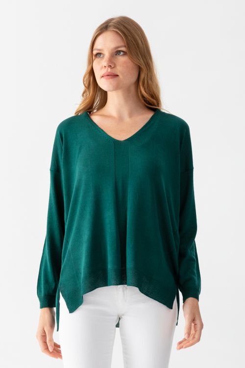 Knitted Blouse With Back Stripe Detail