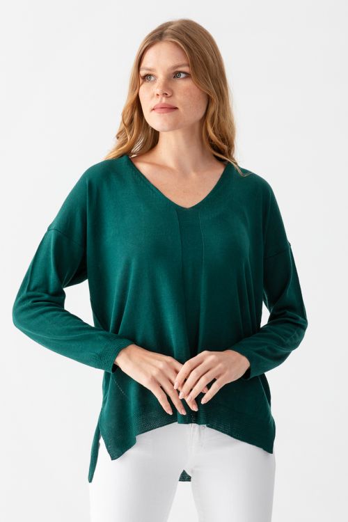 Knitted Blouse With Back Stripe Detail