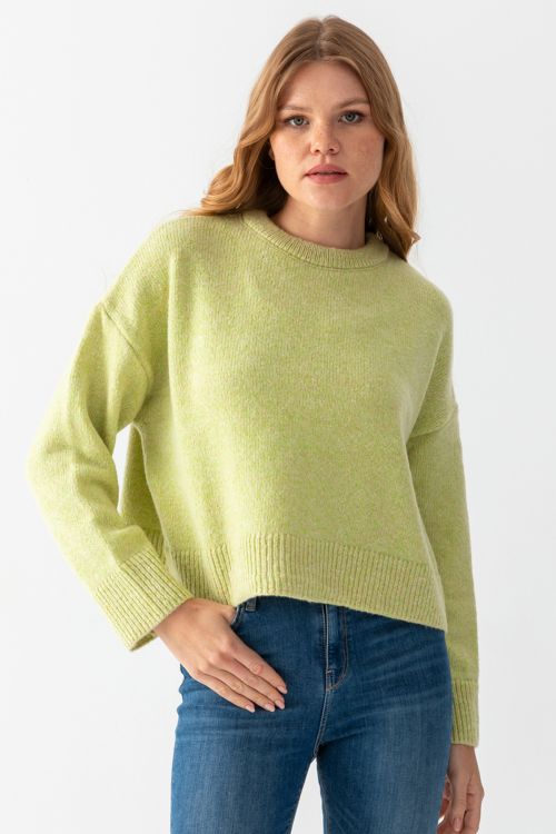 Crew Neck Ruched Sweater